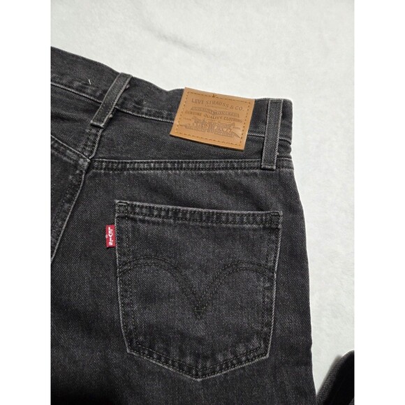 Levis Pants Women 24 Black Denim Jeans Premium Dad Jean Big E Cotton 24x30 - Picture 5 of 14
